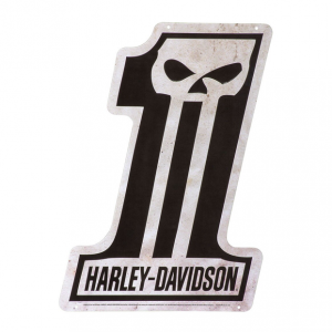 H-D #1 Skull Tin Sign